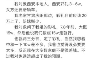 说说山西的彩礼现状吧