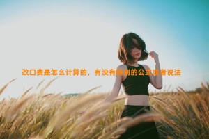 改口费是怎么计算的，有没有特别的公式或者说法