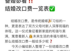 除了改口费，还有哪些婚俗需要注意