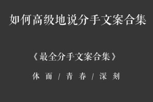 有没有什么文艺一点的分手方式推荐