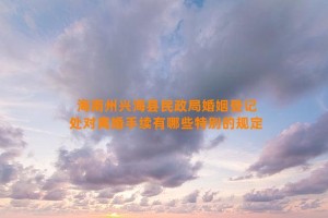 海南州兴海县民政局婚姻登记处对离婚手续有哪些特别的规定