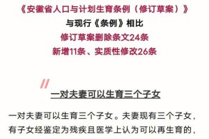 如何看待安徽省人口与计划生育条例的实施效果