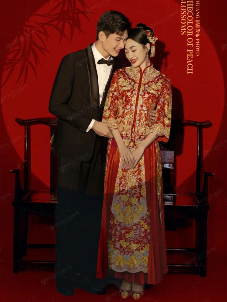 秀禾服婚纱照图片大全
